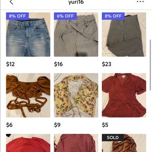 All my listings on Mercari